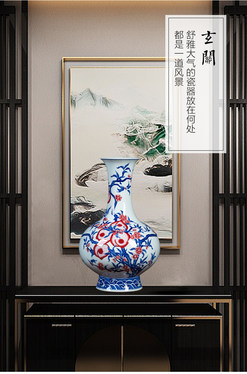 Jingdezhen ceramics hand - made archaize qianlong vase of blue and white porcelain vases furnishing articles sitting room ark, home decoration