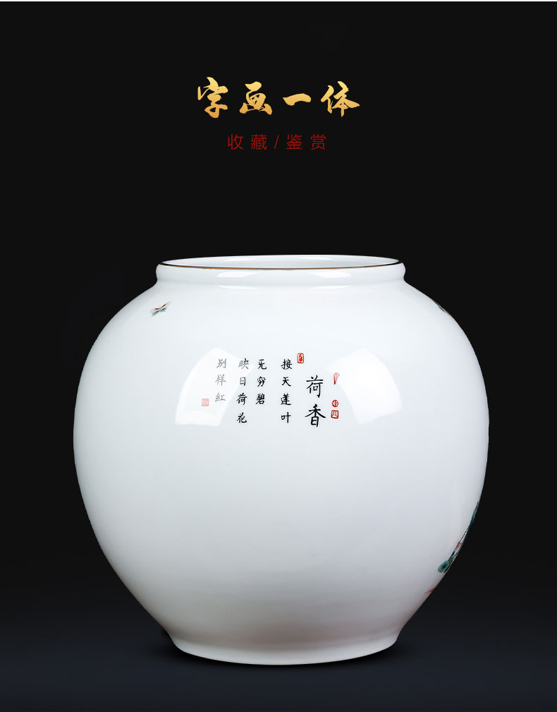 Jingdezhen ceramics vases newest autumn YunJing day big round pot Chinese style living room TV ark adornment furnishing articles