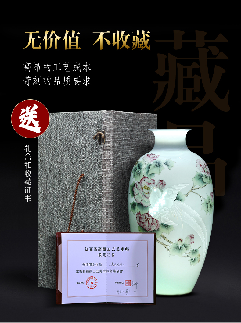 The Master of jingdezhen ceramics hand - made splendor in knife clay vase furnishing articles sitting room of Chinese style household ornaments