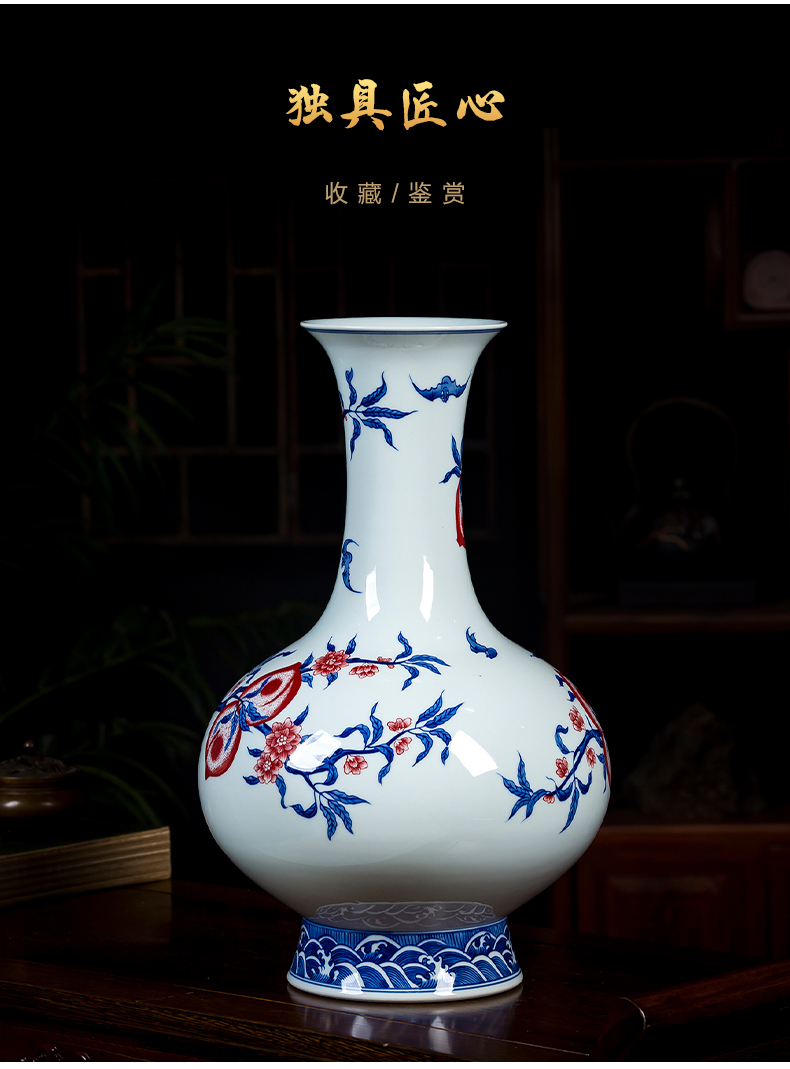 Jingdezhen ceramics hand - made archaize qianlong vase of blue and white porcelain vases furnishing articles sitting room ark, home decoration