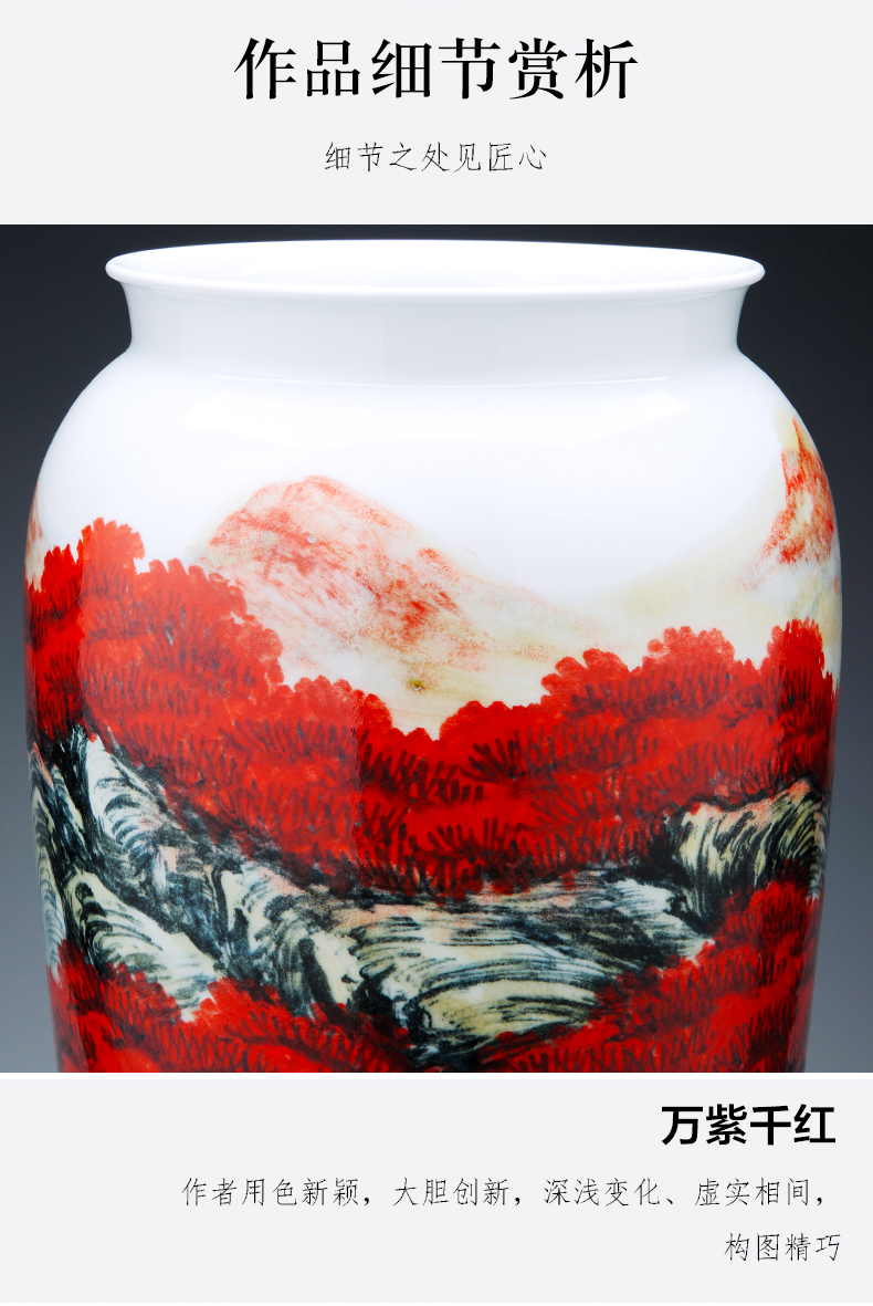 Jingdezhen ceramics by hand big vase landed high bottle cylinder straight household act the role ofing is tasted furnishing articles in the living room