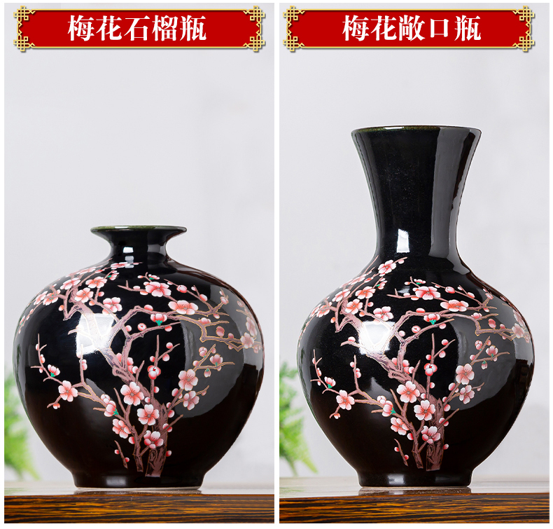 Jingdezhen ceramics sharply porcelain glaze vase sitting room of Chinese style household adornment flower arranging TV ark, handicraft