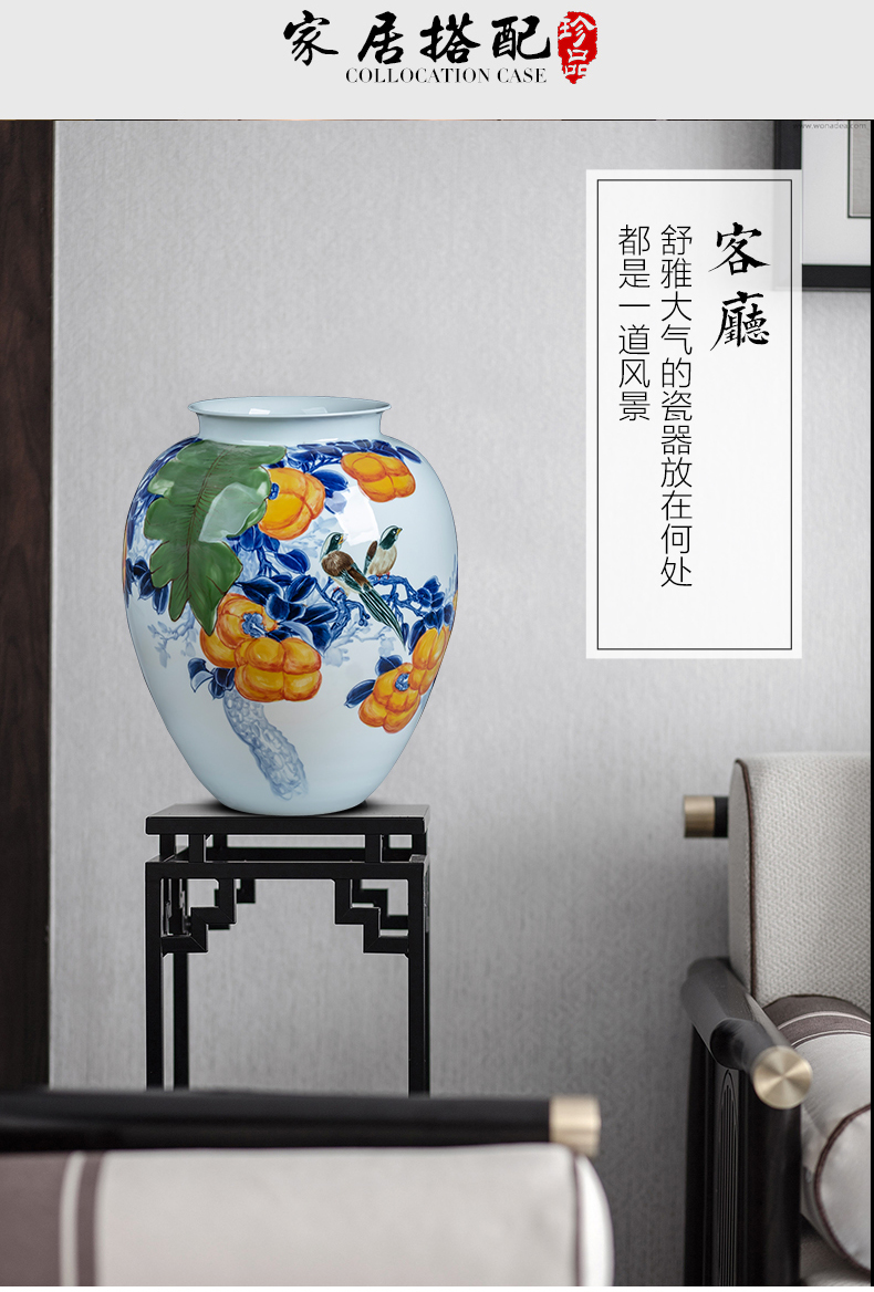 Jingdezhen ceramics hand draw all the best large vases, new Chinese style household living room TV ark adornment furnishing articles