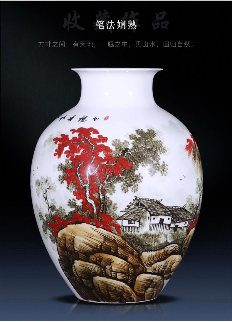 Jingdezhen ceramics vase landing place, a large sitting room flower arranging hand - made under glaze color crafts household act the role ofing is tasted