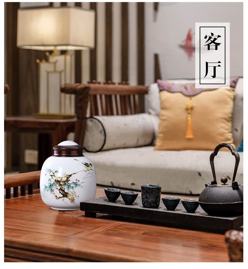 Jingdezhen ceramics small caddy fixings huai home half jins to seal the jar home furnishing articles