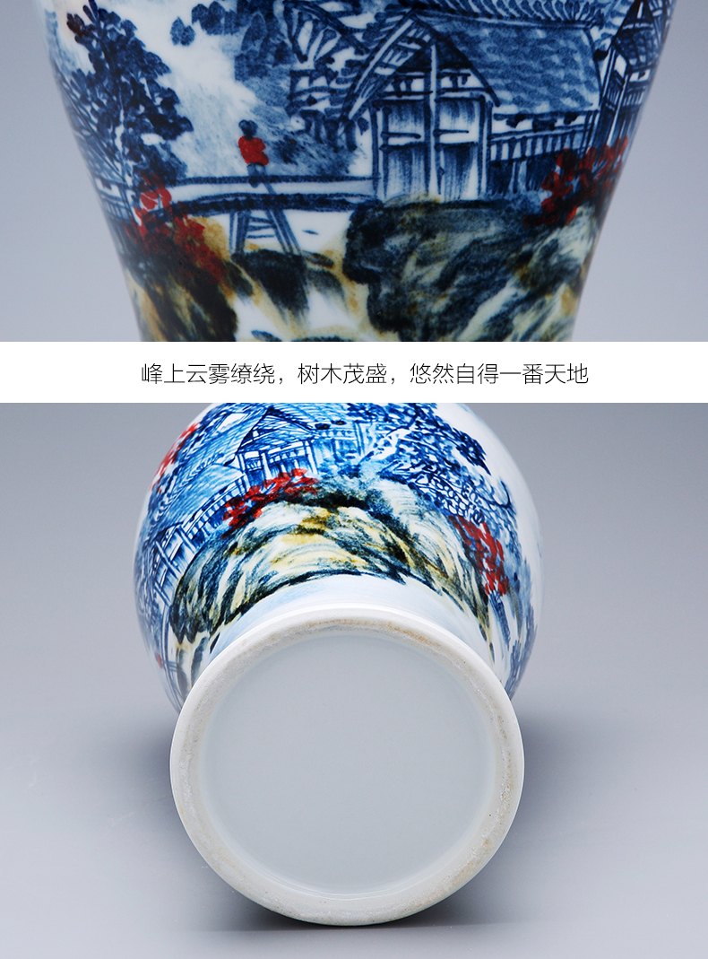 Jingdezhen ceramics hand - made scenery of blue and white porcelain vase mei bottles of wine ark of I sitting room porch place ornament