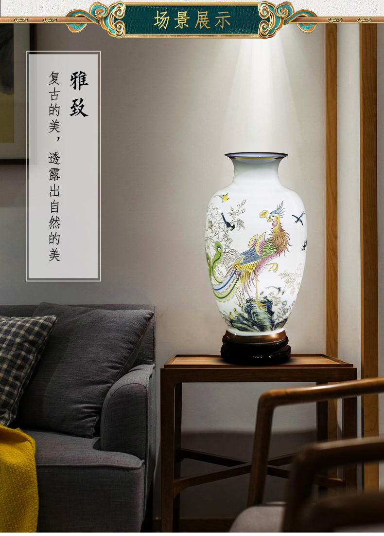 Jingdezhen ceramics light see colour longfeng vases, flower arranging furnishing articles of new Chinese style key-2 luxury home sitting room porch decoration