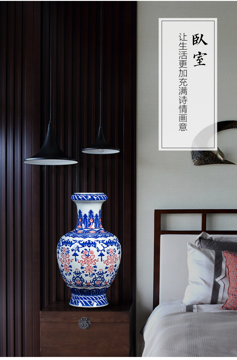 Jingdezhen ceramics hand - made of blue and white porcelain vase furnishings sitting room TV ark, Chinese arts and crafts porcelain restoring ancient ways