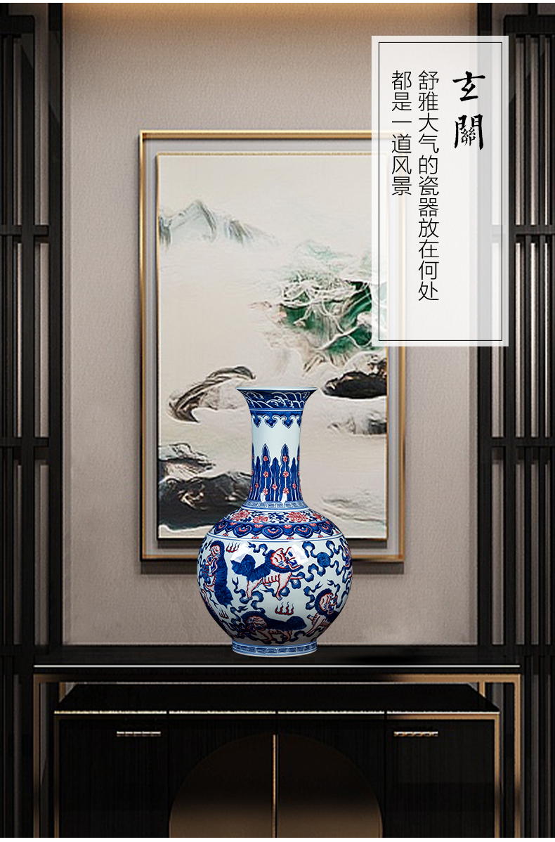 Jingdezhen ceramics hand - made porcelain of antique Chinese blue and white porcelain vase qianlong sitting room flower arranging furnishing articles of handicraft