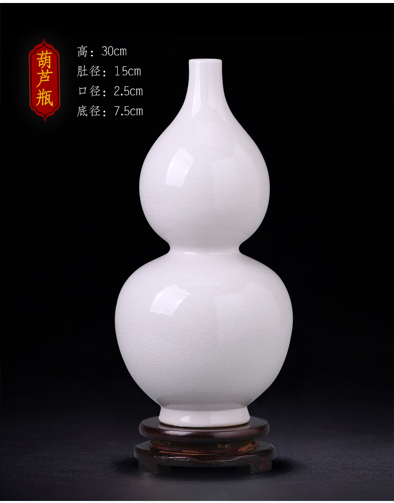 Jingdezhen ceramics furnishing articles sitting room of I and contracted white vase flower arrangement home wine rich ancient frame adornment