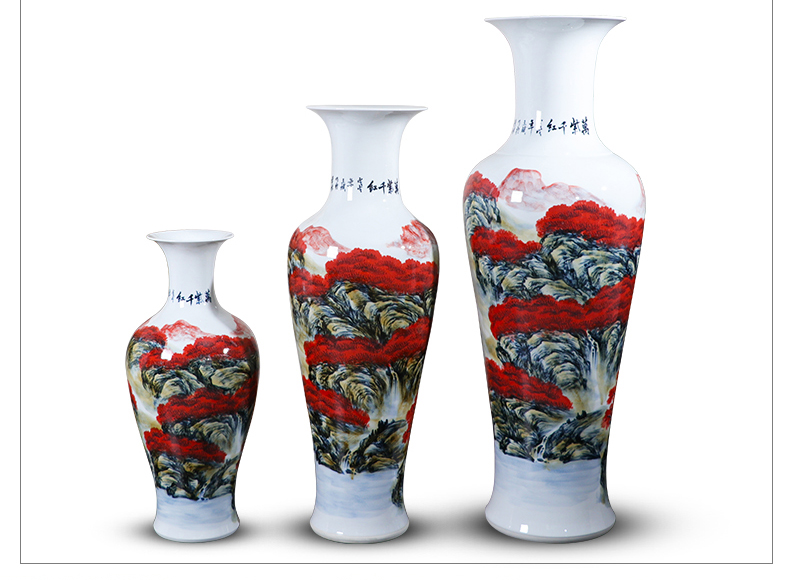 Jingdezhen ceramics hand - made heavy ground vase large - sized high hotel adornment of the sitting room of Chinese style household furnishing articles