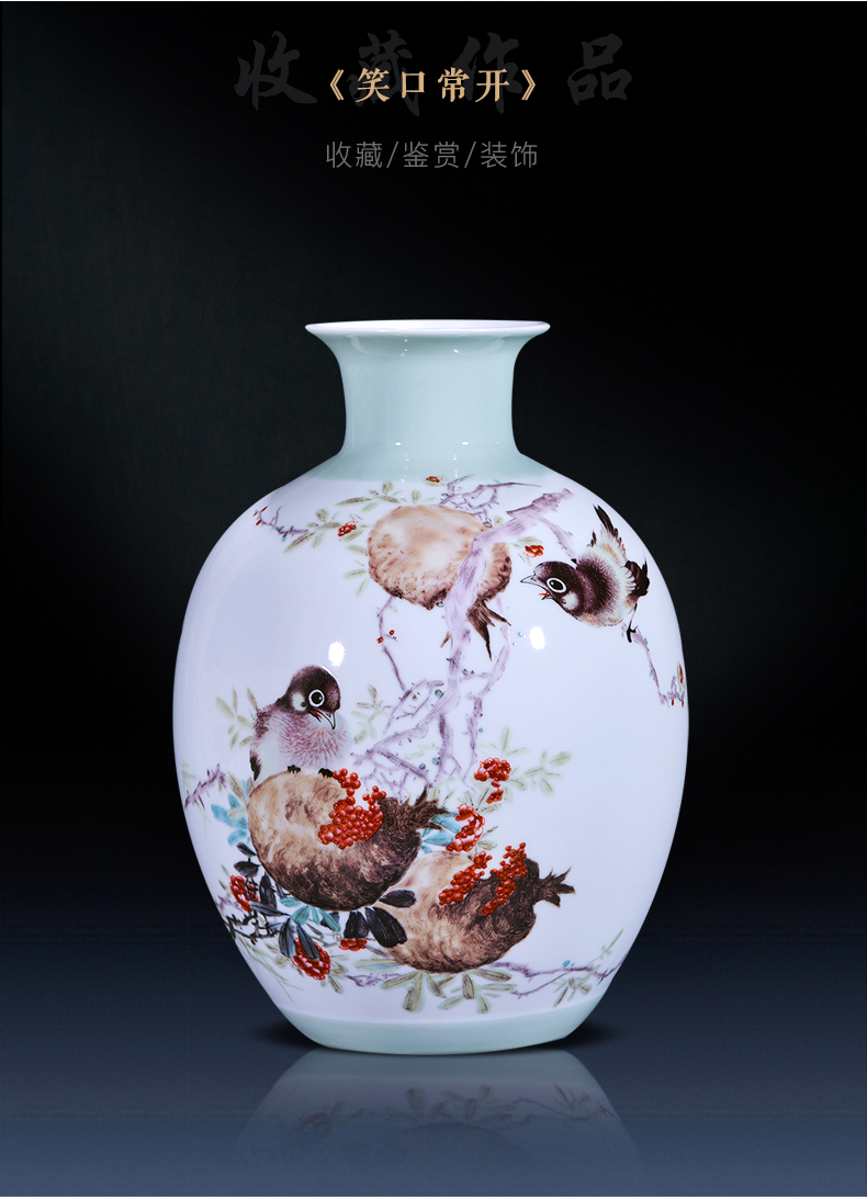 Jingdezhen ceramics vase furnishing articles sitting room flower arranging pastel sitting room of Chinese style household wine TV ark, adornment