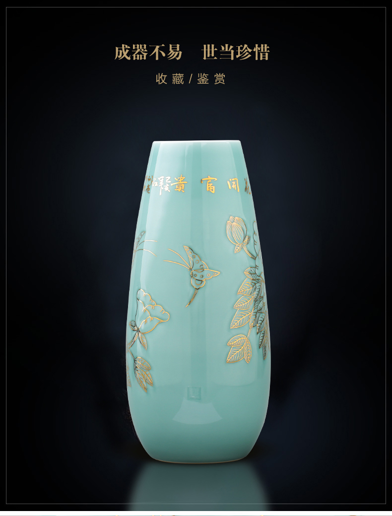 Master of jingdezhen ceramics hand - made the see colour blue glaze vase blooming flowers f tube TV ark adornment furnishing articles