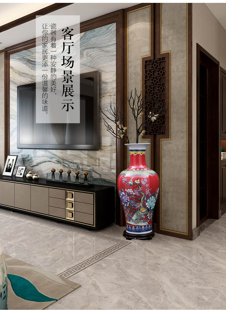 Jingdezhen ceramics of large vase large European colored enamel porcelain flower arrangement sitting room adornment is placed