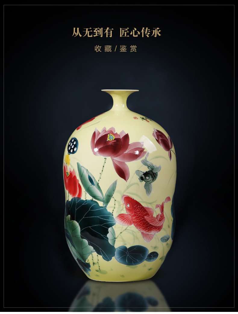 Jingdezhen ceramics powder enamel vase hand - made lotus gourd bottle of flower arranging furnishing articles sitting room of Chinese style household ornaments