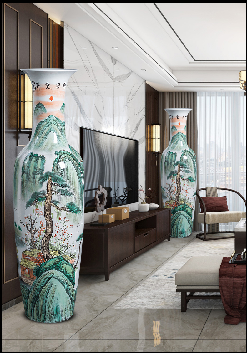 Jingdezhen ceramics hand - made extra large size vase home sitting room adornment the pre - opening hotel floor furnishing articles