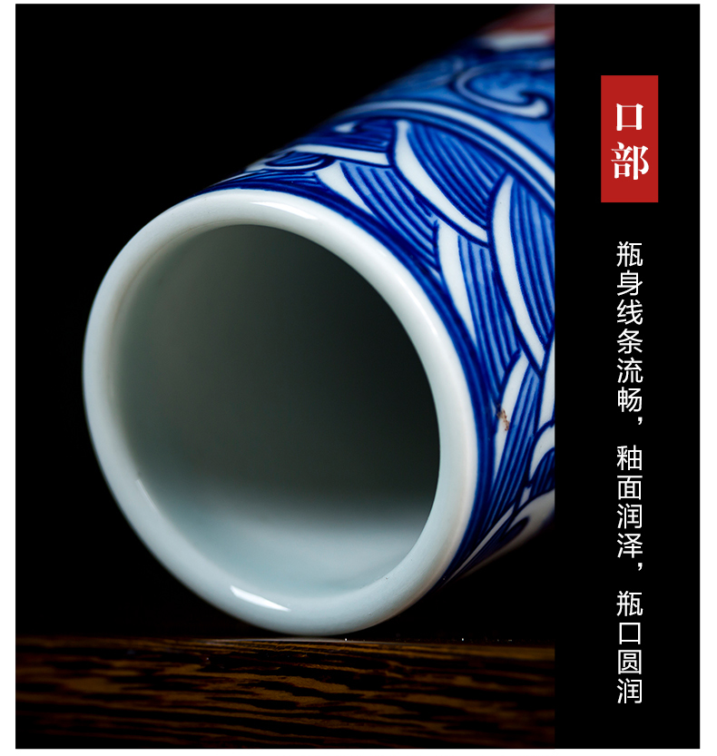 Jingdezhen ceramics vase hand - made porcelain antique Chinese style restoring ancient ways of emperor qianlong 's reign in extremely good fortune rich ancient frame handicraft