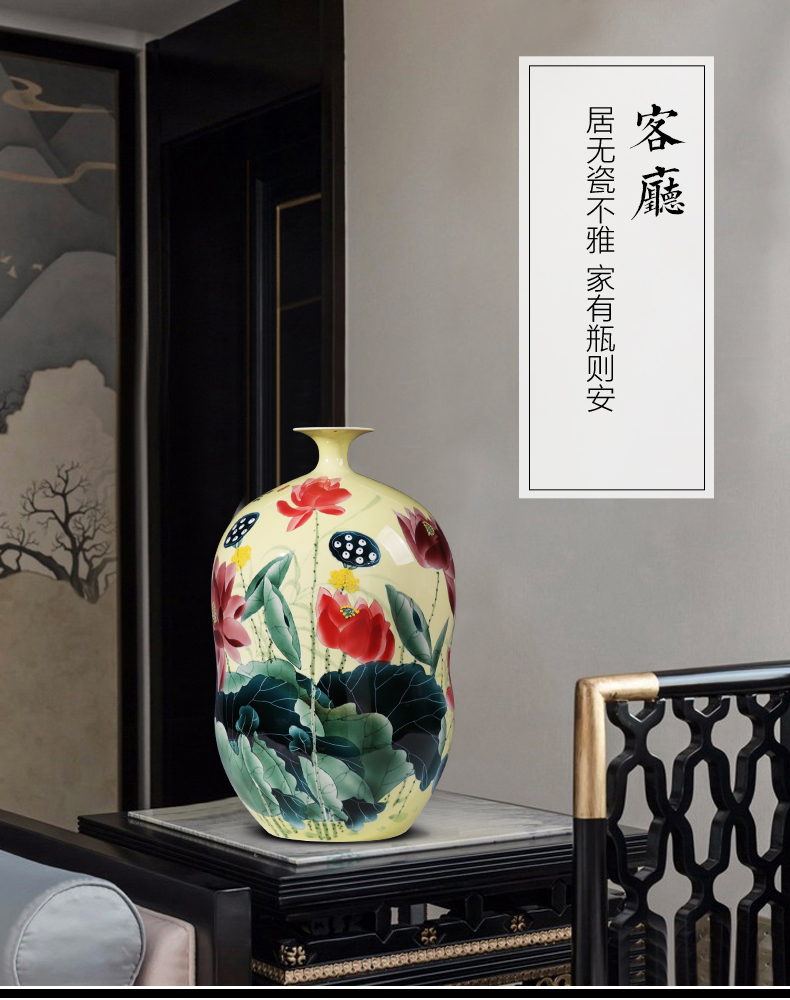 Jingdezhen ceramics powder enamel vase hand - made lotus gourd bottle of flower arranging furnishing articles sitting room of Chinese style household ornaments