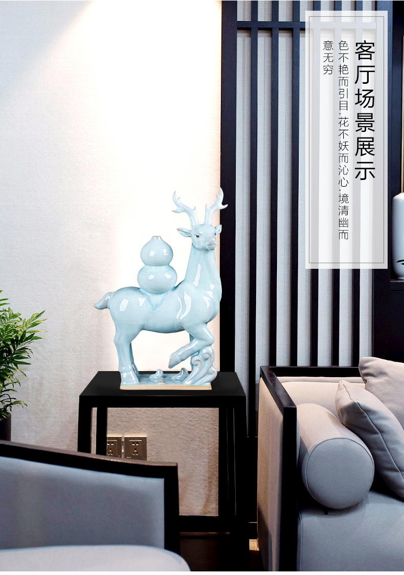 Jun porcelain borneol f deer ceramic daily gifts creative home furnishing articles of new Chinese style living room office accessory products