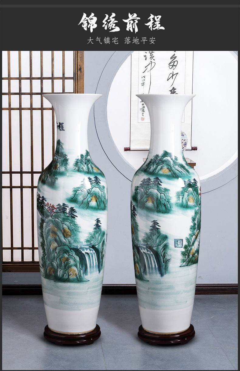 Jingdezhen ceramics hand - made splendid sunvo large ground of blue and white porcelain vase sitting room adornment is placed hotel