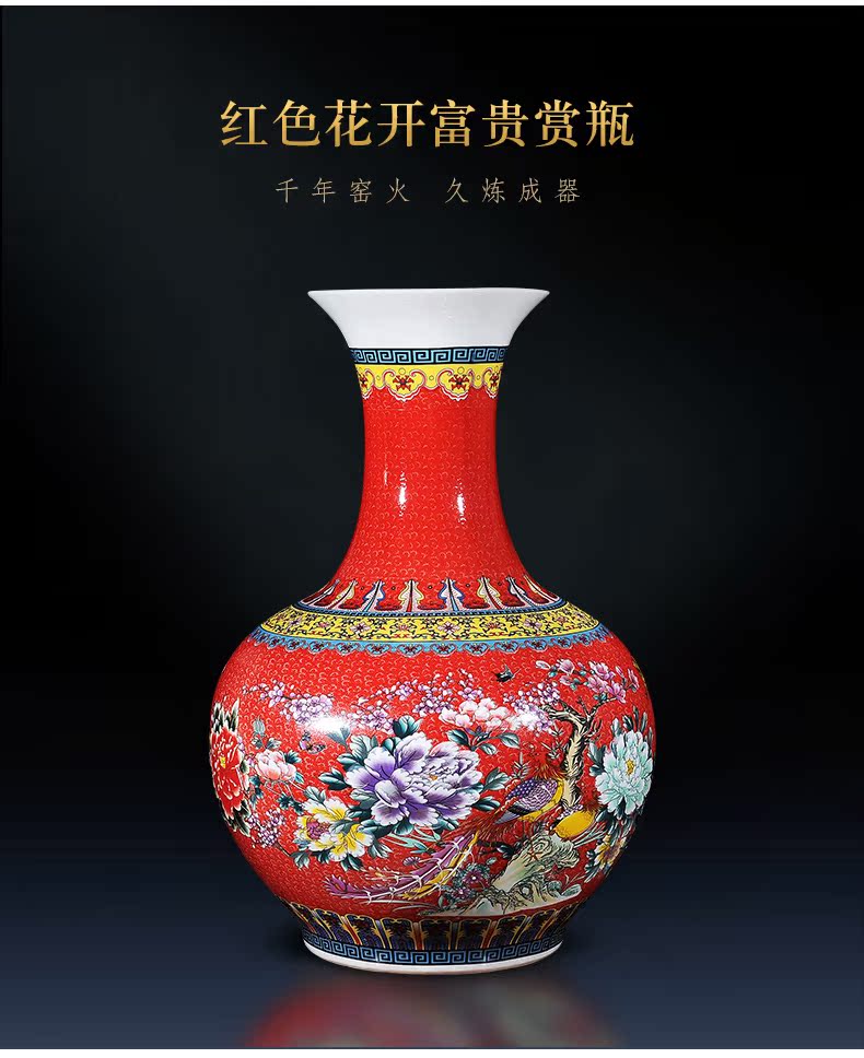 Jingdezhen ceramics European - style colored enamel of large vase flower arranging TV ark adornment furnishing articles large living room