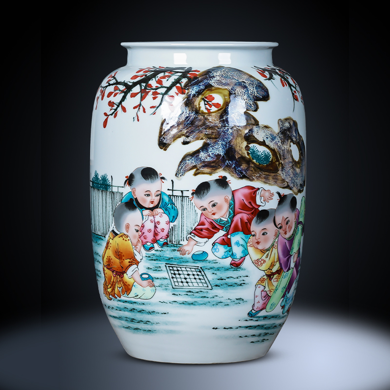 Jingdezhen porcelain ceramic hand - made up vase furnishing articles new living room TV cabinet decoration of Chinese style household porcelain