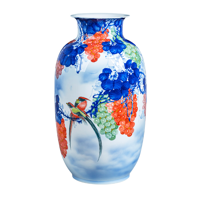 Jingdezhen ceramics hand - made fruitful achievements large vase landing place, a new Chinese style home sitting room adornment