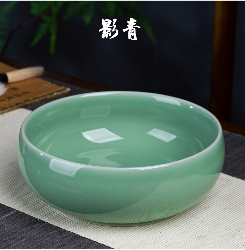 Your up celadon elder brother up with jingdezhen ceramics retro cracked ice tea to wash to writing brush washer wash large hydroponic goldfish bowl