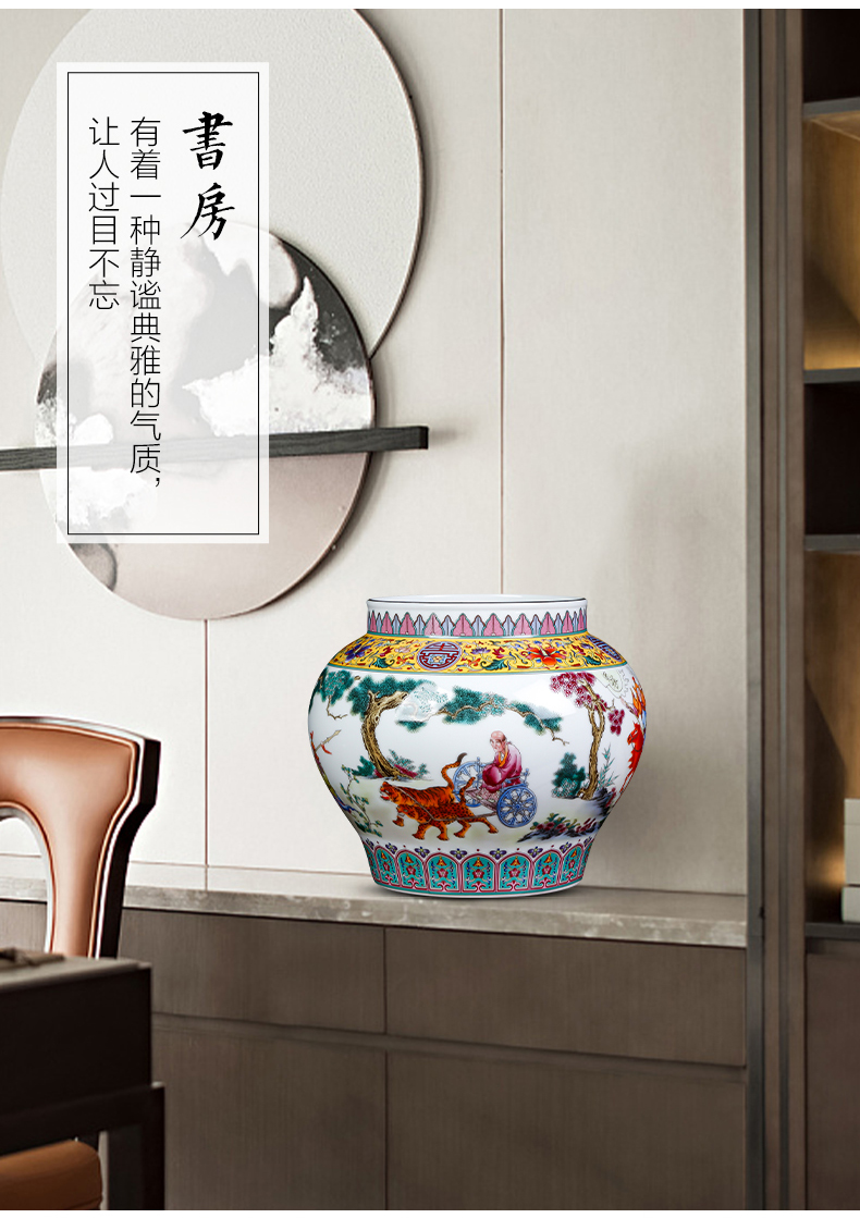 Jingdezhen ceramics archaize guiguzi down the enamel vase porch decoration of Chinese style household furnishing articles