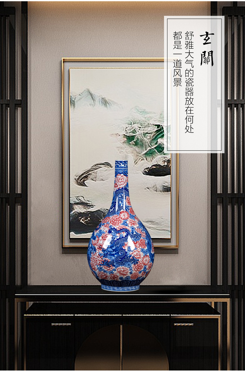 Jingdezhen ceramics vase hand - made porcelain antique Chinese style restoring ancient ways of emperor qianlong 's reign in extremely good fortune rich ancient frame handicraft