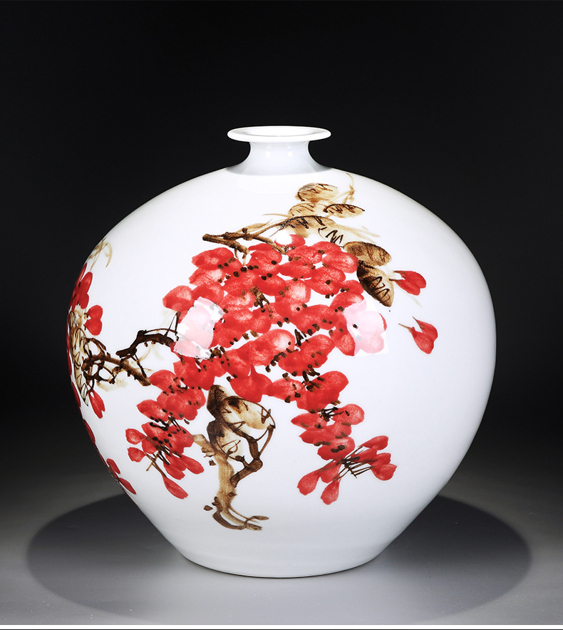 Jingdezhen ceramics vase hand - made flower arranging furnishing articles of modern Chinese style household living room TV cabinet decoration porcelain