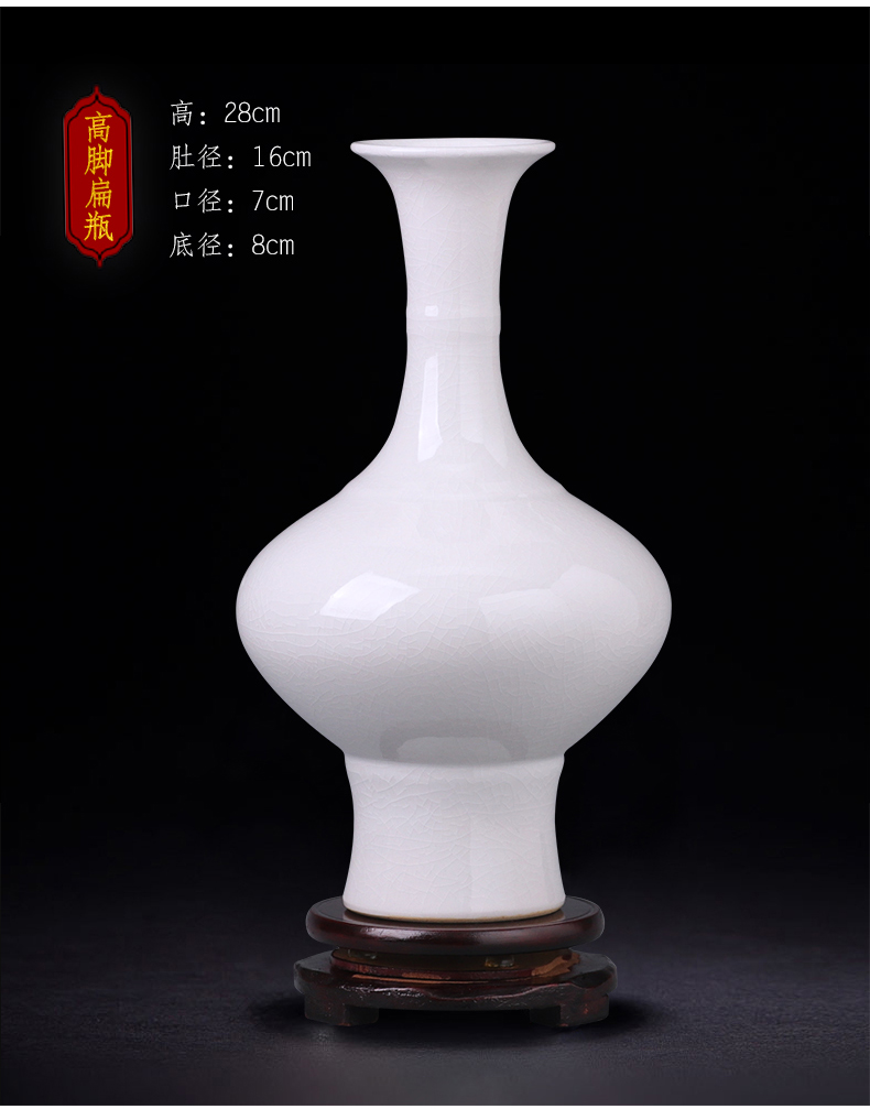 Jingdezhen ceramics furnishing articles sitting room of I and contracted white vase flower arrangement home wine rich ancient frame adornment