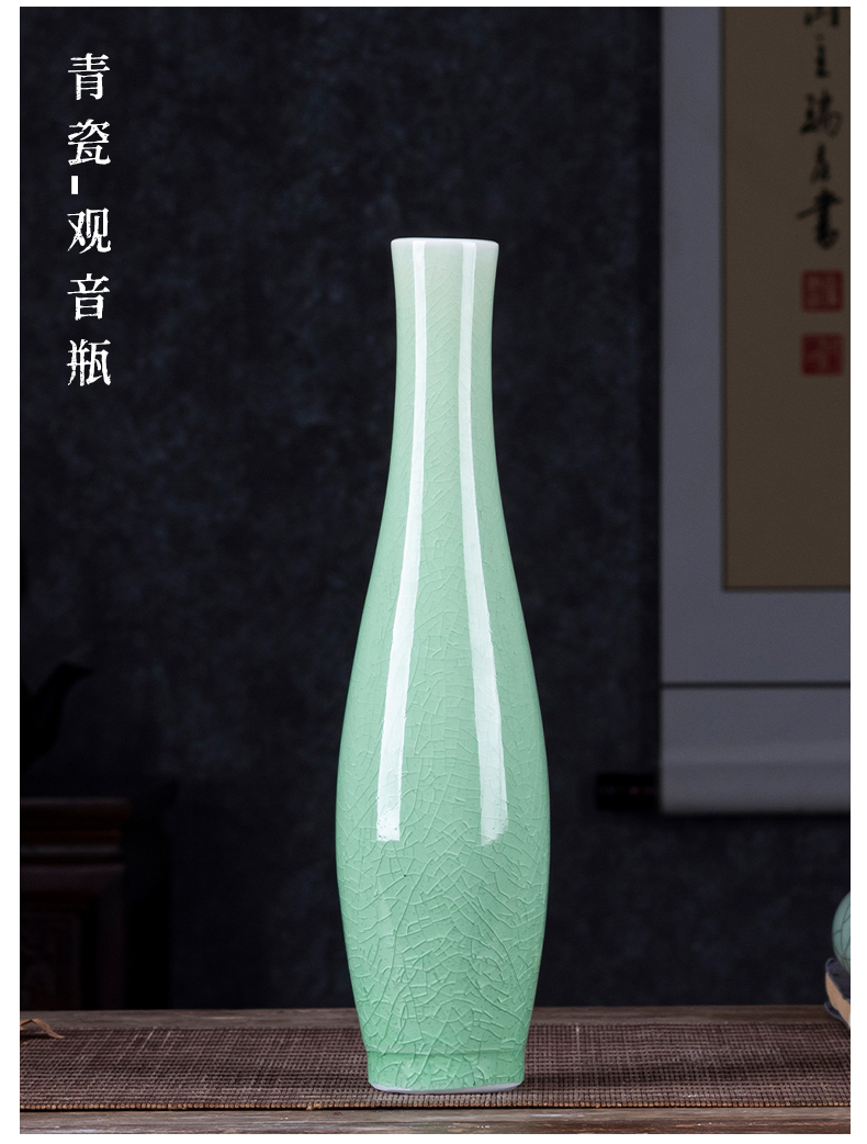 Jingdezhen ceramics glaze of crack imitation of goddess of mercy bottle small vases, rich ancient frame of Chinese style household decorations furnishing articles