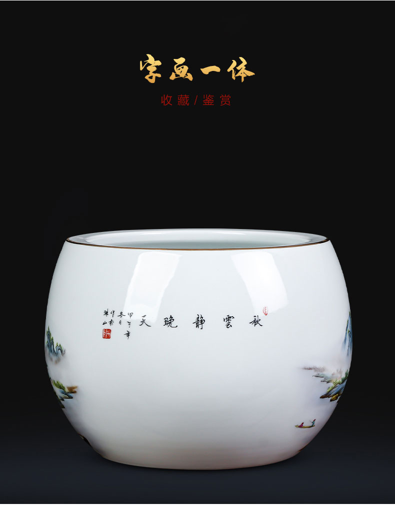 Maxim of jingdezhen ceramics powder enamel tank cornucopia creative Chinese style home sitting room adornment is placed