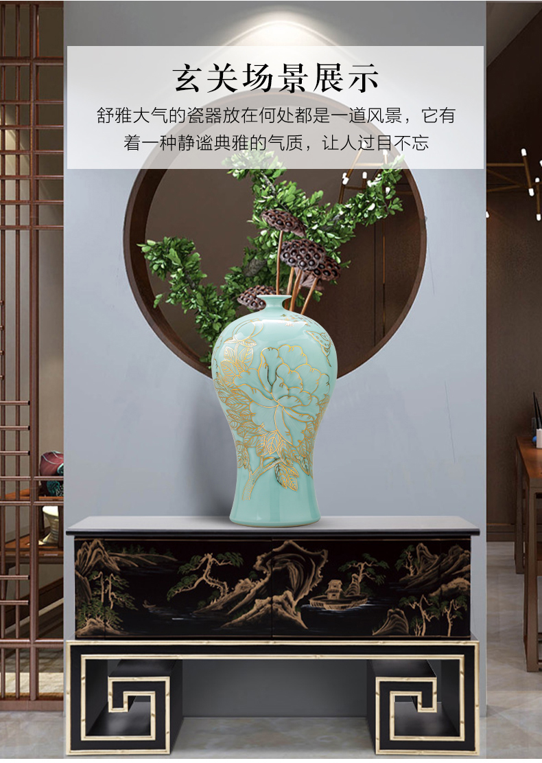 The Master of jingdezhen ceramic porcelain hand - made peony flowers prosperous vase mei bottles of home sitting room adornment is placed