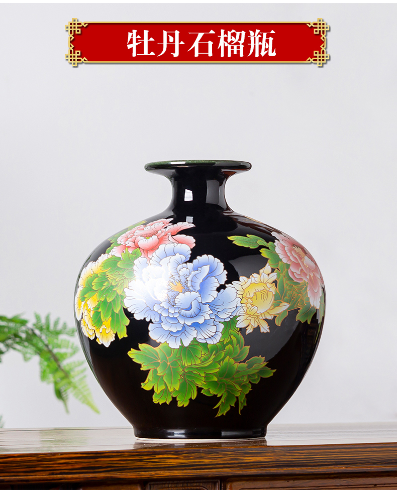 Jingdezhen ceramics sharply porcelain glaze vase sitting room of Chinese style household adornment flower arranging TV ark, handicraft