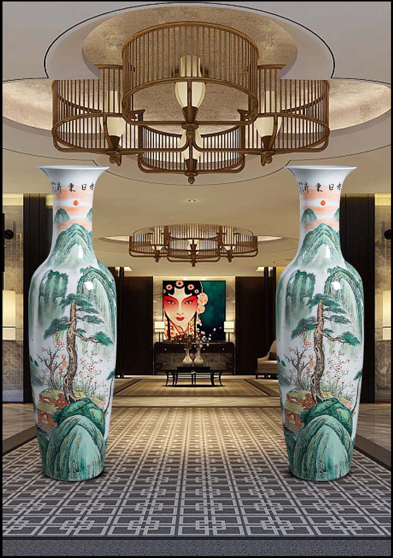 Jingdezhen ceramics hand - made extra large size vase home sitting room adornment the pre - opening hotel floor furnishing articles