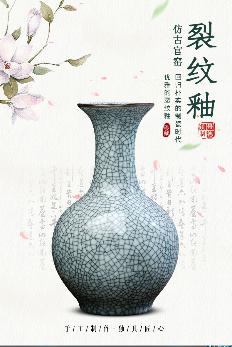 Jingdezhen ceramics up vase archaize sitting room of Chinese style household furnishing articles rich ancient frame decorative porcelain arranging flowers