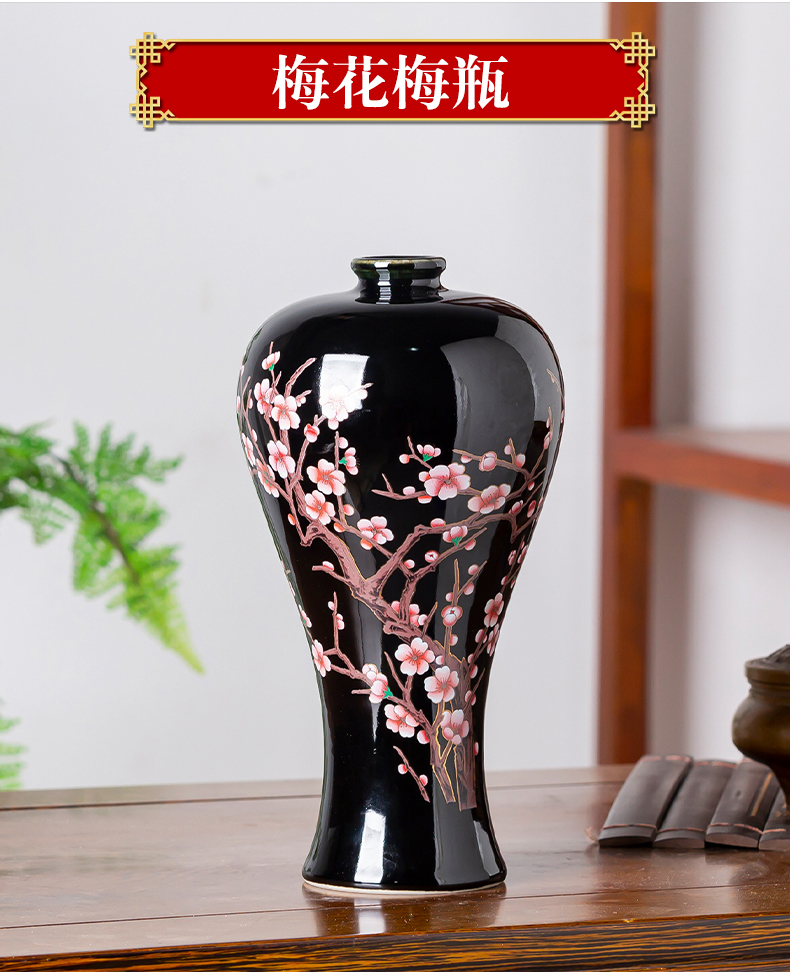 Jingdezhen ceramics sharply porcelain glaze vase sitting room of Chinese style household adornment flower arranging TV ark, handicraft