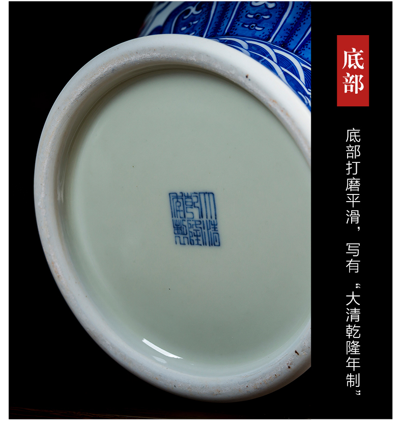 Jingdezhen ceramics hand - made of blue and white porcelain vase furnishings sitting room TV ark, Chinese arts and crafts porcelain restoring ancient ways