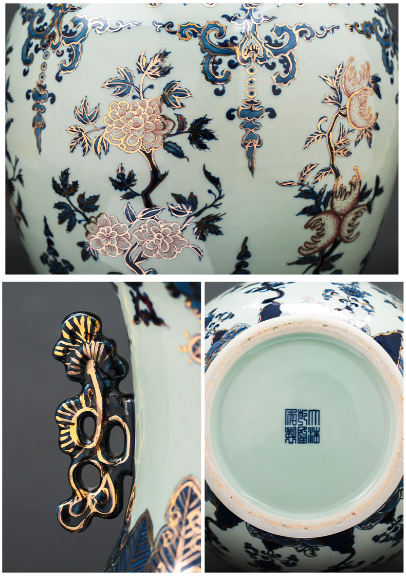 Jingdezhen ceramics famous master see colour imitation qianlong classical light blue and white porcelain vase key-2 luxury furnishing articles household act the role ofing is tasted