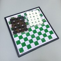  White and green checkerboard 100-grid checkerboard Draughts Magnetic Reversi 64-grid hundred-grid chess teaching Youming V24 folding