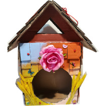 Waste use turn waste into treasure handmade milk box into Birds Nest carton bird cage lantern biscuit box finished product