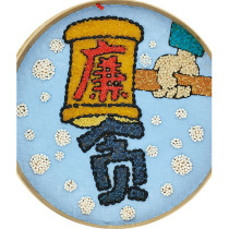 Grain paste painting bamboo sieve painting grain painting semi-finished products clean and clean theme handmade