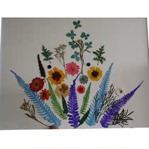 Leaf paste painting Handmade DIY leaf painting dried flower paste painting sticker painting Decorative painting Finished bouquet A3 jam photo frame