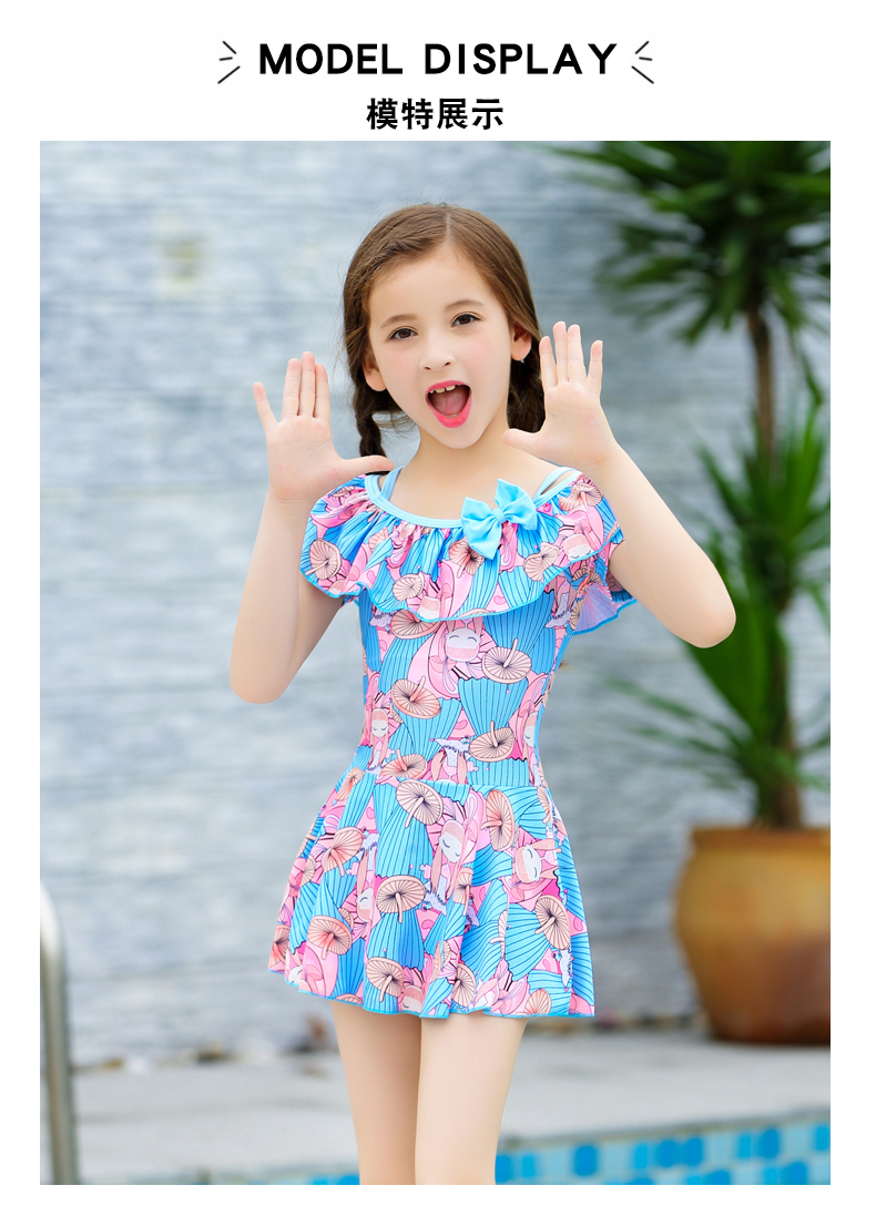 Cô gái mặc đồ bơi, váy một mảnh của trẻ em, võ sĩ quyền anh, áo tắm trẻ em, học sinh nữ, em bé chia tay, áo tắm suối nước nóng - Bộ đồ bơi của Kid bộ bơi cho bé