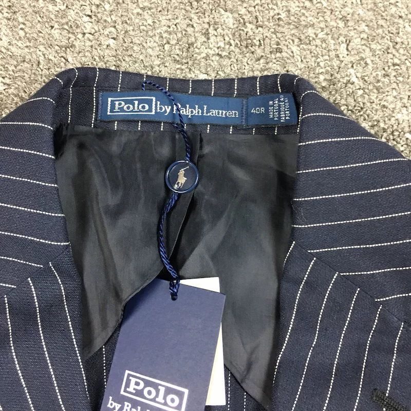Платяной костюм Spot POLO RL португальская шерсть льняное узор INDIGO синяя краска slim костюмы RRL