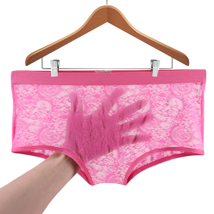 Quần lót nam trong suốt nam một mảnh boyshort ren unisex liền mạch quần khiêu dâm đầu thoáng khí liền mạch quần sịp cotton nam
