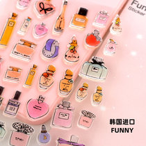 Korea Funny transparent perfume bottle stereo 3D crystal candy stickers hipster gift decoration Sticky Stickers