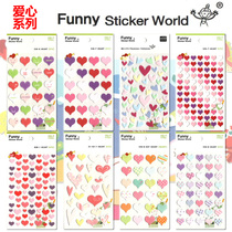 Korea Funny three-dimensional red love peach heart INS felt cloth 3d sticker cute doll hand account decorative paste paper